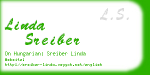 linda sreiber business card